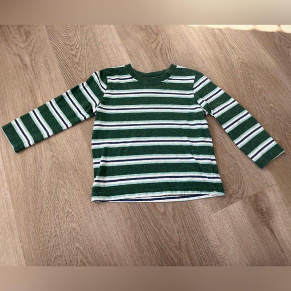 Okie Dokie 2T Striped Long Sleeve Tee Set – Green & Multicolor - Picture 2 of 9